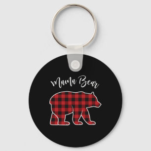 Mama Bear Pajama Red Buffalo Xmas Funny Family Chr Key Ring