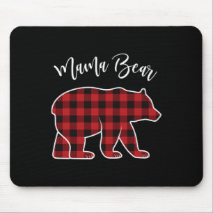 Mama Bear Pajama Red Buffalo Xmas Funny Family Chr Mouse Pad