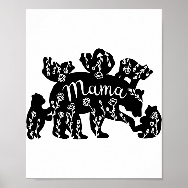 Mama Bear Png JPG Pdf Files, Mama Baby Bear Poster (Front)