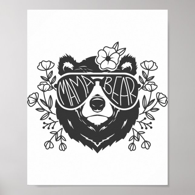 Mama Bear Png JPG Pdf Files, Mama Baby Bear Poster (Front)