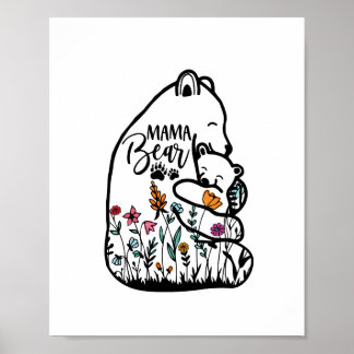 Mama Bear Png JPG Pdf Files, Mama Baby Bear Poster