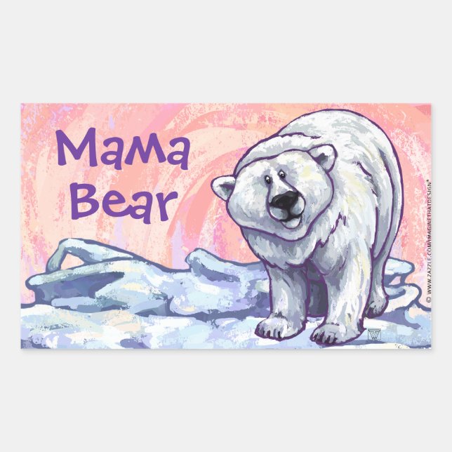 Mama Bear Polar Bear Stickers (Front)
