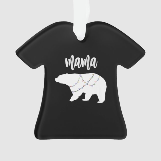 Mama Bear Polar Bear String Of Lights Christmas Ornament (Front)