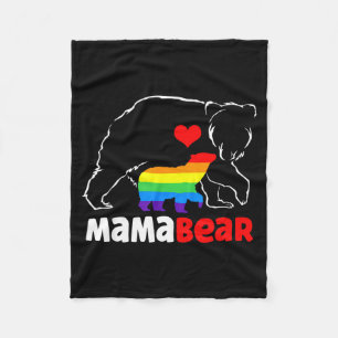 Mama bear proud mom rainbow flag lgbt pride fleece blanket