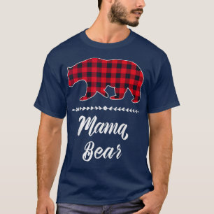 Mama Bear Red Buffalo Check Plaid Floral Fun Mum G T-Shirt