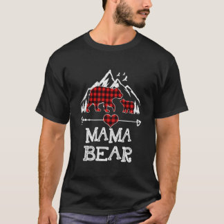 Mama Bear Red Buffalo Plaid Mama Bear Pajama T-Shirt