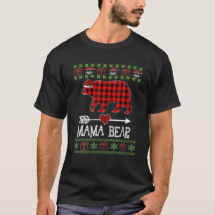 Mama Bear Santa Red Plaid Family Pyjamas For Chris T-Shirt