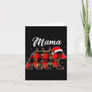 Mama Bear Shirt, Red Buffalo Plaid Mum Bear Pajama Card
