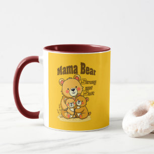 Mama Bear Strong and Soft – Cute Motherhood Design Mug