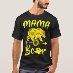 Mama Bear Sunflower Gift Funny Mothers Day Mum And T-Shirt