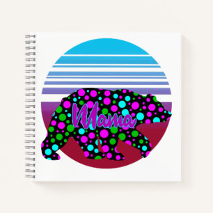 Mama Bear Sunset Polka Dots Happy Mothers Day Notebook
