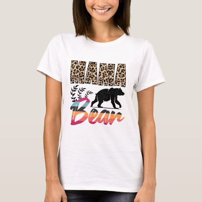 Mama bear t shirt design with bear shape (Front)
