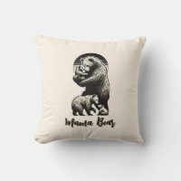 Mama Bear Throw Pillow
