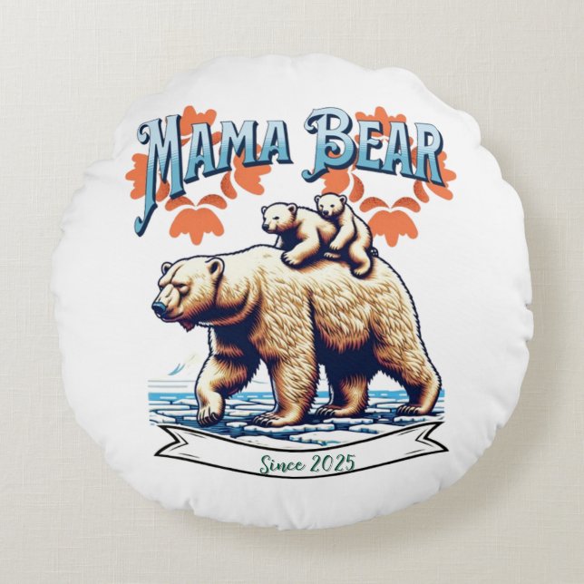 Mama Bear Throw Pillow | Cosy & Cute Home Decor  (Front)