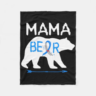 Mama Bear Type One Diabetes Awareness Fleece Blanket
