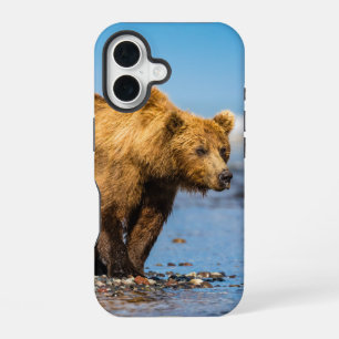Mama bear watching her two kids iPhone 16 case
