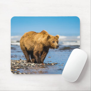 Mama bear watching her two kids mouse pad