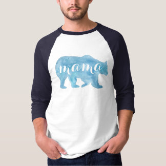 Mama Bear Watercolor Mens Baseball Tee