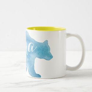 Mama Bear Watercolor Two Tone Mug