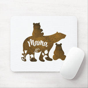 Mama Bear With 2 Cubs Mom of Two Mouse Pad