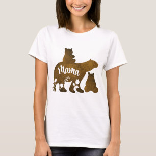 Mama Bear With 2 Cubs Mum of Two T-Shirt