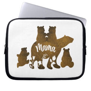 Mama Bear With 4 Cubs Mom of Four Children Gift Laptop Sleeve
