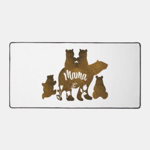 Mama Bear With 4 Cubs Mum of Four Children Gift Desk Mat