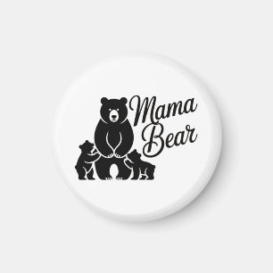Mama Bear with Cubs Cute Family Bear Magnet