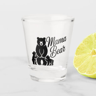 Mama Bear with Cubs Cute Family Bear Shot Glass
