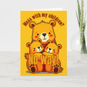Mama Bear with My Cubs – Cute Family Bear Art Card