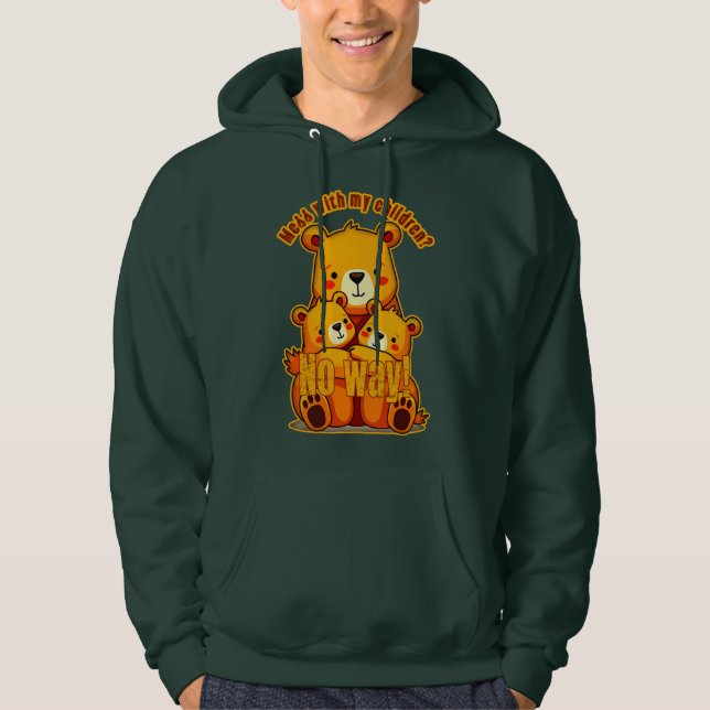 Mama Bear with My Cubs – Cute Family Bear Art Hoodie (Front)