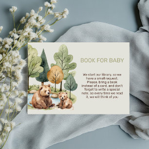 Mama bear woodland baby shower book for baby card