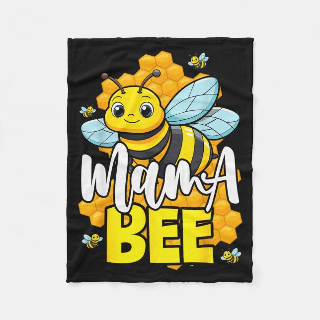 Mama Bee Family Bee First Bee Day Outfits  Fleece Blanket (Front)
