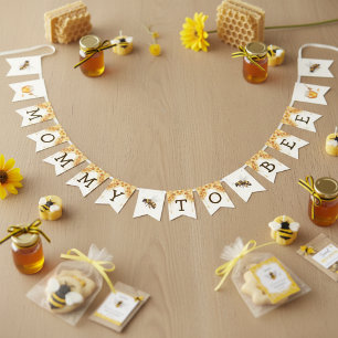 Mama Bee Honeycomb Honey Drip Baby Shower Bunting