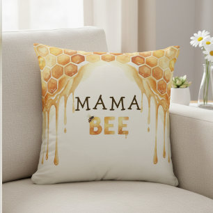Mama Bee Honeycomb Honey Drip Baby Shower Cushion