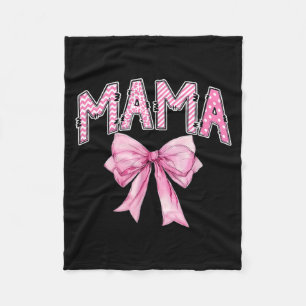 Mama Birthday Girl Matching Coquette nk Bow Fleece Blanket