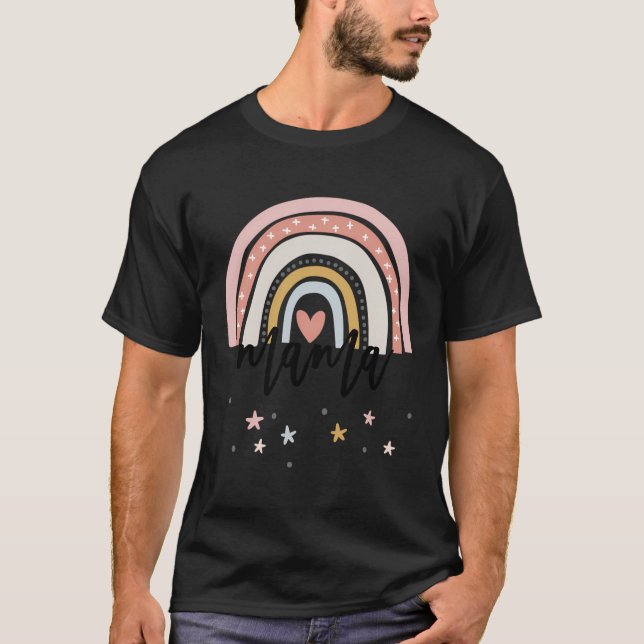 Mama Boho Rainbow Mum T-Shirt (Front)