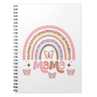 Mama Boho Rainbow with Butterflies Notebook