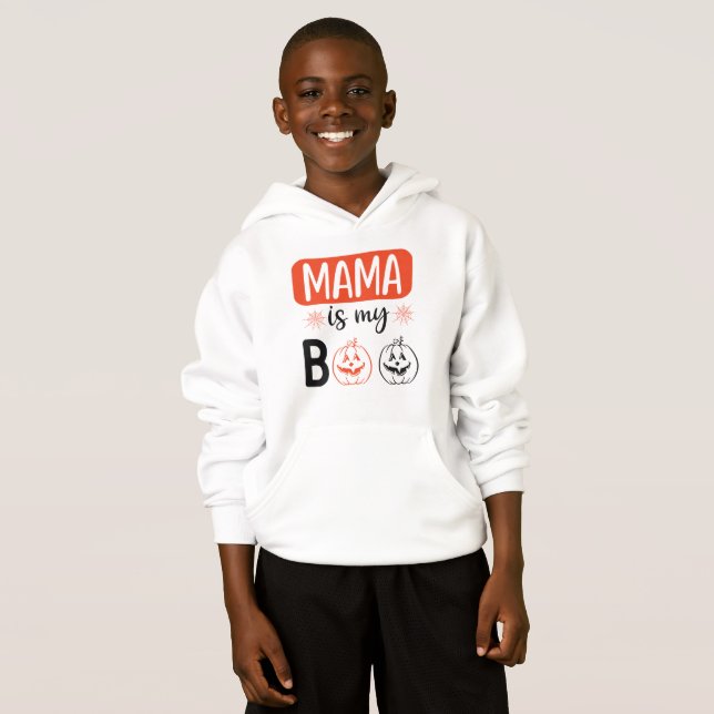 Mama Boo Red Black Halloween Family Matching  (Front Full)