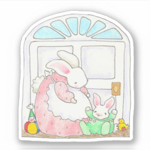 Mama Bunny and Baby Sticker