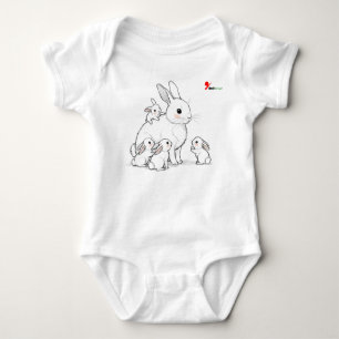 Mama Bunny & Babies Baby Bodysuit