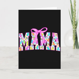 Mama Bunny Coquette Bow Rabbit Lovers Easter Retro Card