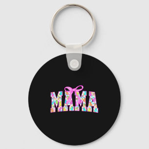 Mama Bunny Coquette Bow Rabbit Lovers Easter Retro Key Ring