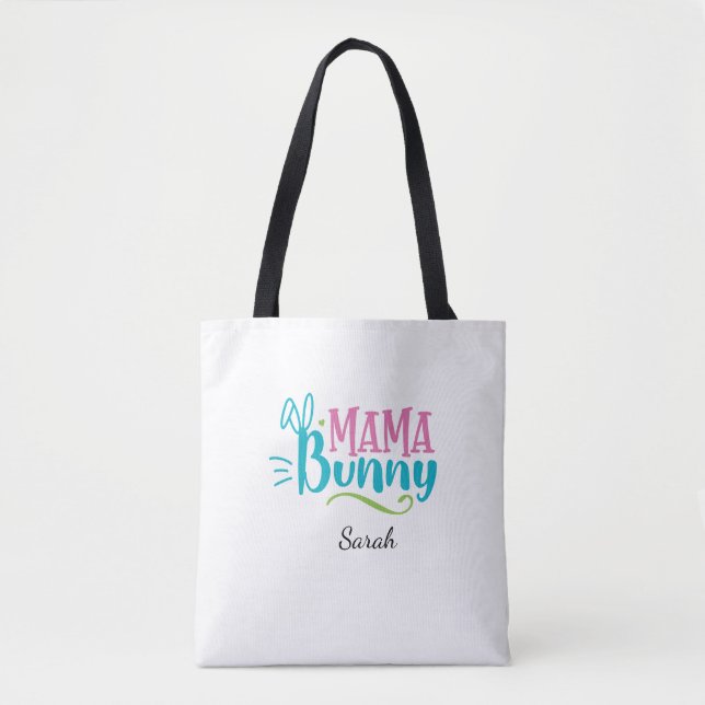Mama Bunny Cute Easter Tote Bag (Front)