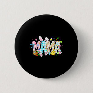 Mama bunny eggs funny for mum women mothers grandm 6 cm round badge