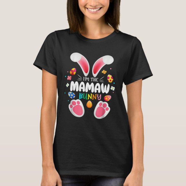 Mama Bunny Matching Family Easter Pregnancy Mom Ba T-Shirt (Front)