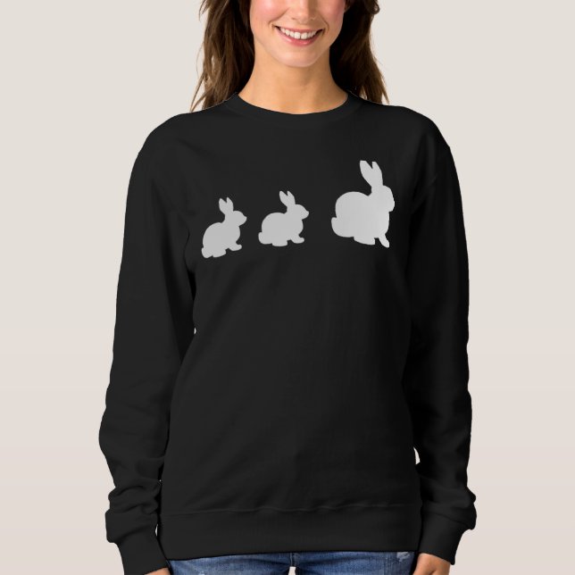 Mama Bunny Rabbit With 2 Precious Little Baby Bunn Sweatshirt (Front)