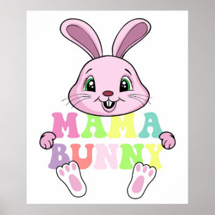mama bunny, retro, vintage poster