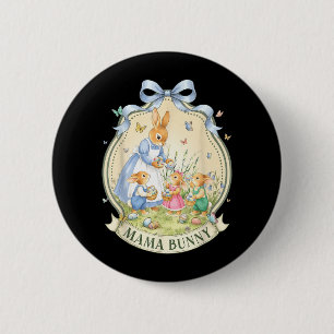 Mama Bunny Vintage for Kids Girl Women Mum Teens 6 Cm Round Badge