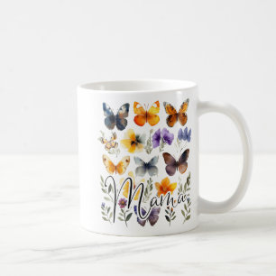 Mama Butterflies Floral Summer Mothers Day Graphic Coffee Mug